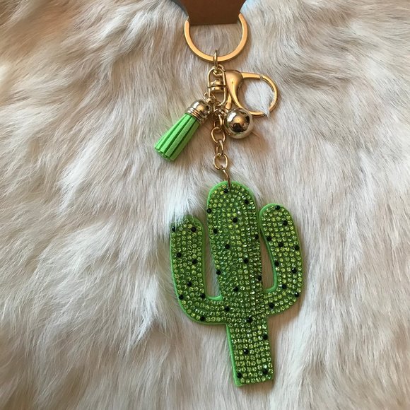 Accessories - Sparkly Saguaro Cactus Keychain with D-ring clasp